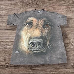 German Shepherd Realistic Dog Face T-Shirt - Black